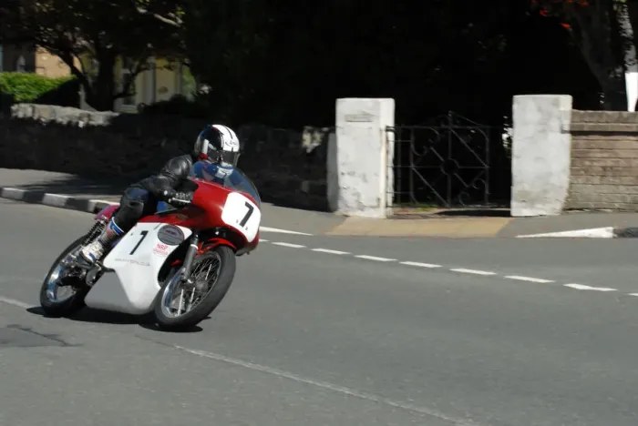 Framed Print : Mark Herbertson (AJS) 2010 Junior Classic Manx Grand Prix