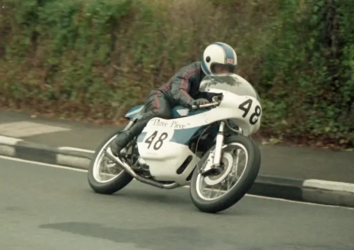 Framed Print : Mark Lawton (BSA) 1987 Classic Manx Grand Prix
