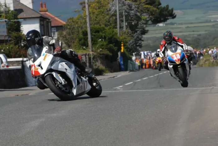 Framed Print : Mark Parrett (BMW) and Andy Fenton (Suzuki) 2011 Southern 100 Framed Print : Mark Parrett (BMW) and Andy Fenton (Suzuki) 2011 Southern 100