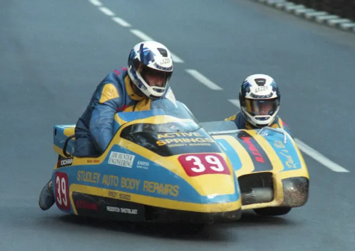Framed Print : Martin Waters & Tim Jarvis (Molyneux Honda) 1996 Sidecar TT Framed Print : Martin Waters & Tim Jarvis (Molyneux Honda) 1996 Sidecar TT