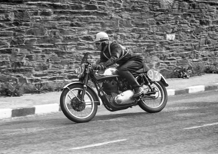 Framed Print : Michael Adams (BSA) 1955 Junior Manx Grand Prix Framed Print : Michael Adams (BSA) 1955 Junior Manx Grand Prix