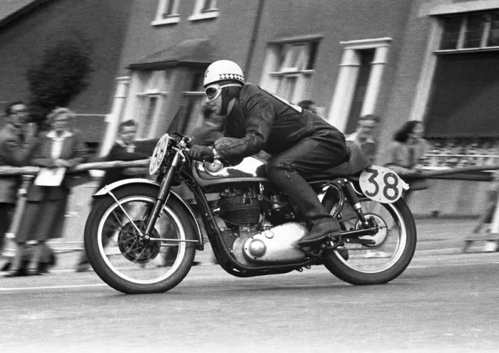 Framed Print : Michael Adams (BSA) 1955 Senior Manx Grand Prix Framed Print : Michael Adams (BSA) 1955 Senior Manx Grand Prix