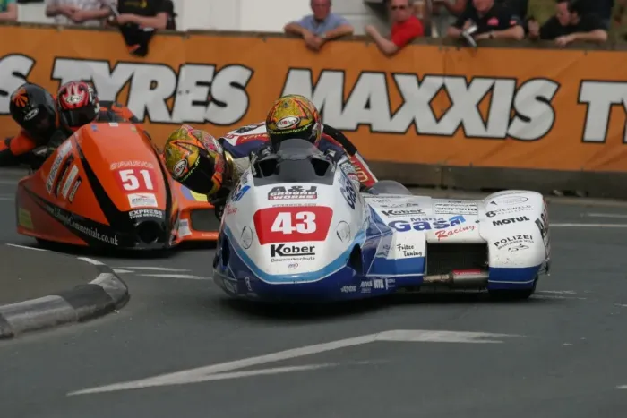 Framed Print : Michael Grabmuller & Stefan Trautner (LCR Honda) 2010 Sidecar A TT