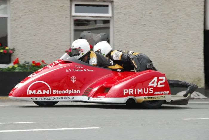 Framed Print : Michael Jackson & Harry Payne (Suzuki DMR) 2018 Sidecar TT