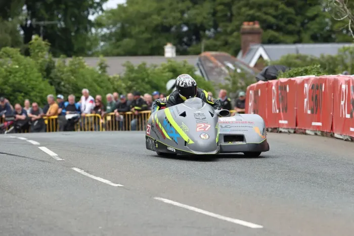 Framed Print : Michael Russell & Freddy Lelubez (Suzuki Shelbourne) 2022 Sidecar TT Framed Print : Michael Russell & Freddy Lelubez (Suzuki Shelbourne) 2022 Sidecar TT