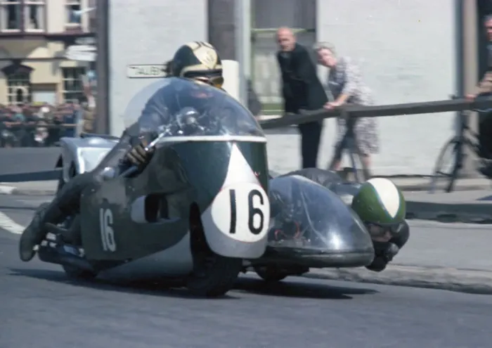 Framed Print : Mick Boddice & Dave Loach (BSA) 1967 Sidecar TT