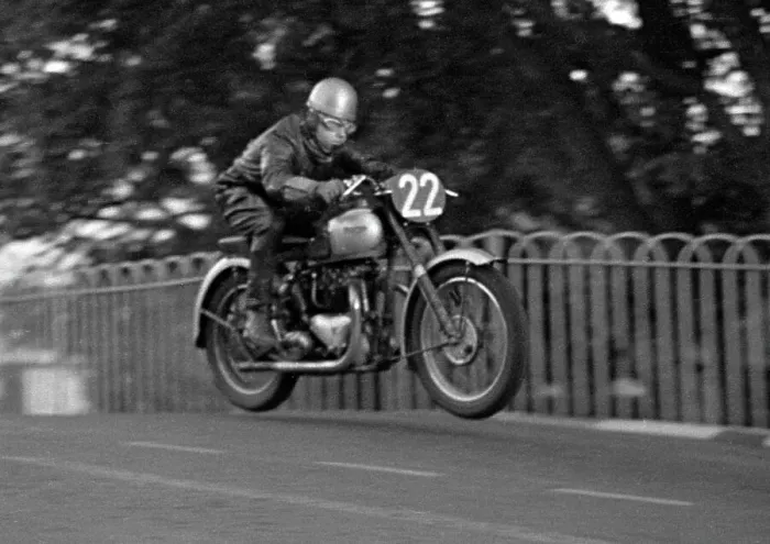 Framed Print : Mick Featherstone Triumph 1949 Senior Clubman TT Practice Framed Print : Mick Featherstone Triumph 1949 Senior Clubman TT Practice
