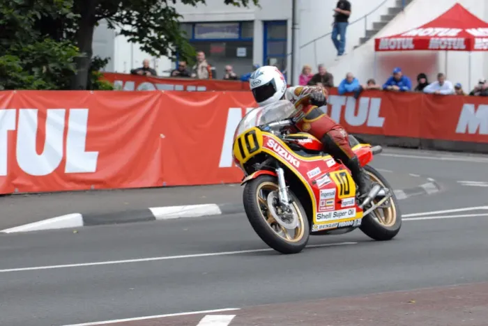 Framed Print : Mick Grant (Suzuki) 2011 TT Parade Lap