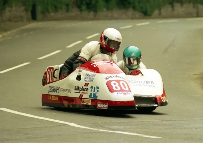 Framed Print : Mick Hamblin & Robert Smith (Shelbourne) 1988 Sidecar TT