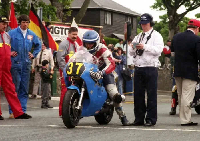 Framed Print : Mick Jeffreys (Spondon Rotax) 1995 Singles TT