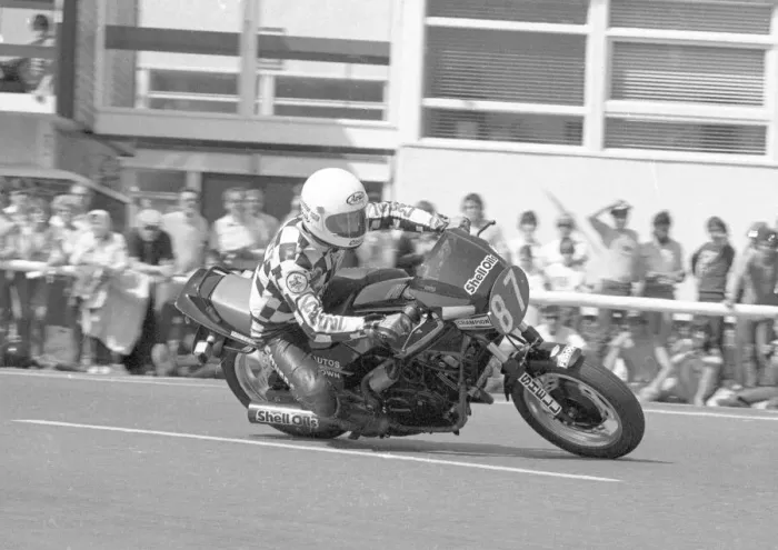 Framed Print : Mick McGarrity (Honda) 1984 Production TT Framed Print : Mick McGarrity (Honda) 1984 Production TT
