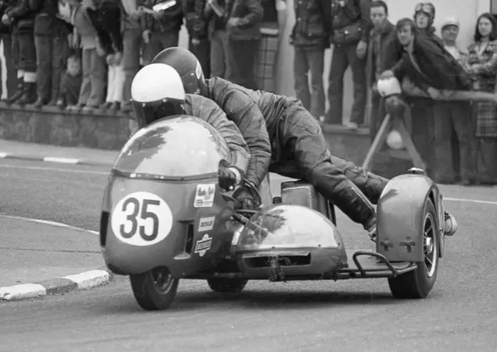 Framed Print : Mick Potter & Eddie Hammond (BSA) 1974 750 Sidecar TT Framed Print : Mick Potter & Eddie Hammond (BSA) 1974 750 Sidecar TT