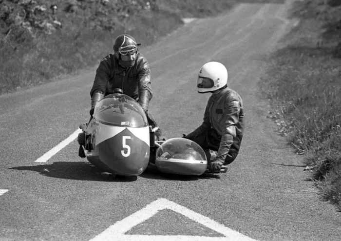 Framed Print : Mick Wortley & John Dovey (BMW) 1975 Jurby Road Framed Print : Mick Wortley & John Dovey (BMW) 1975 Jurby Road
