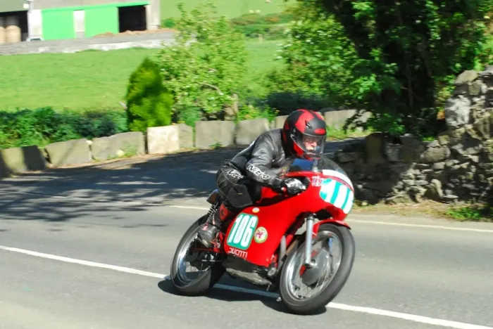 Framed Print : Mike Barry (Ducati) 2016 Pre TT Classic