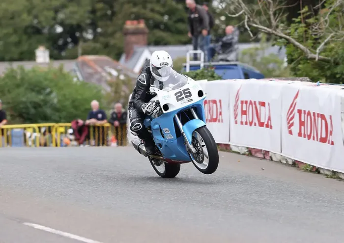 Framed Print : Mikey Evans Suzuki Classic Superbike Manx Grand Prix