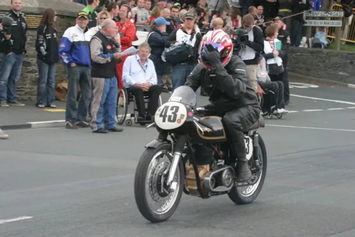 Framed Print : Neil Fairless (AJS) 2010 TT Parade Lap Framed Print : Neil Fairless (AJS) 2010 TT Parade Lap
