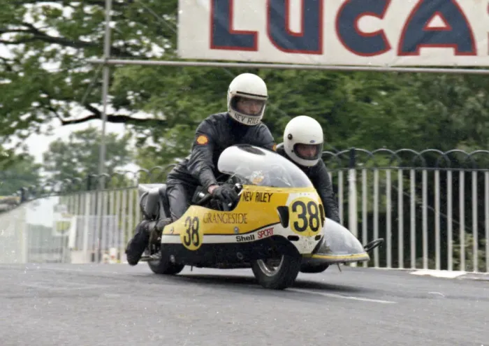 Framed Print : Nev Riley & Peter Cartwright (BSA) 1974 Sidecar 750 TT