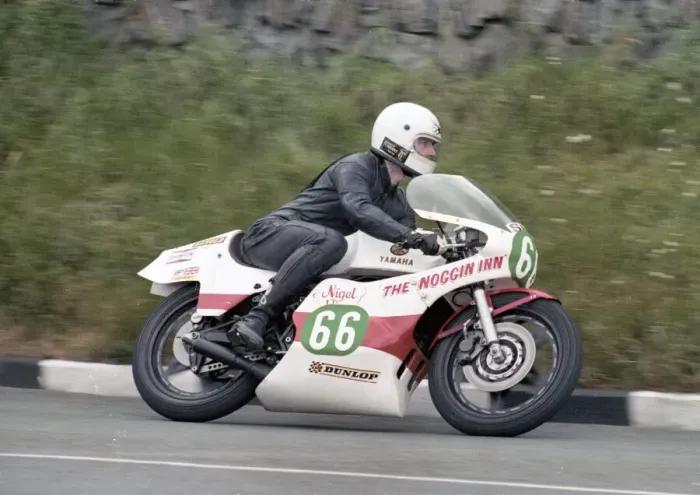 Framed Print : Nigel Rigg (Yamaha) 1978 Junior TT