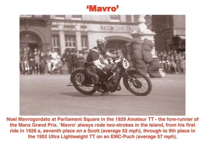 Framed Print : Mavro. Noel Mavrogordato at Parliament Square in the 1929 Amateur TT -