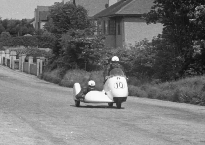 Framed Print : Will Noll & Fritz Cron (BMW) 1956 Sidecar TT