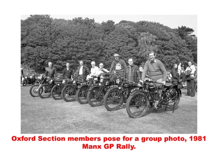 Framed Print : Oxford Section V. M. C. C, members, 1981 Manx Grand Prix rally Framed Print : Oxford Section V. M. C. C, members, 1981 Manx Grand Prix rally