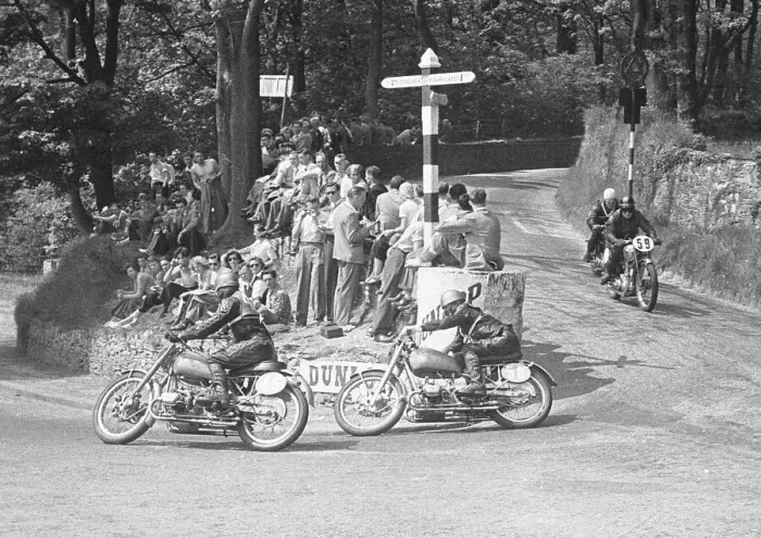 Framed Print : P R Sproat (Douglas) and Stan Cooper (Douglas) 1951 Junior Clubman TT Framed Print : P R Sproat (Douglas) and Stan Cooper (Douglas) 1951 Junior Clubman TT