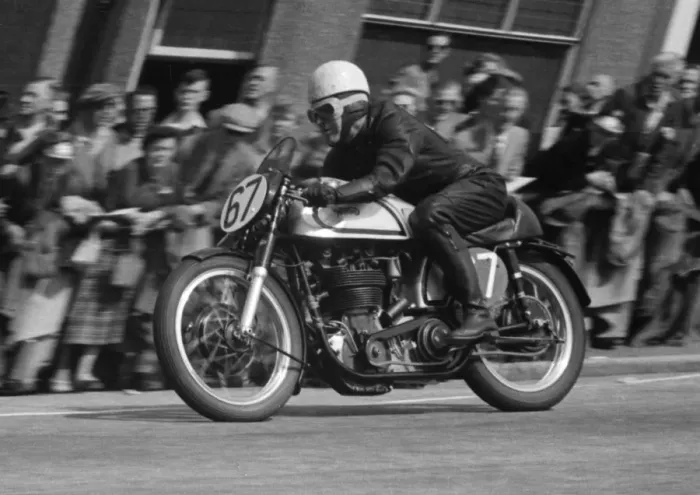 Framed Print : Percy Tait (Norton) 1955 Senior TT Framed Print : Percy Tait (Norton) 1955 Senior TT