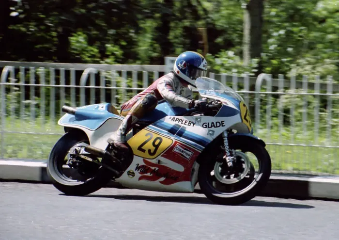 Framed Print : Pete Wild (Suzuki) 1982 Senior TT
