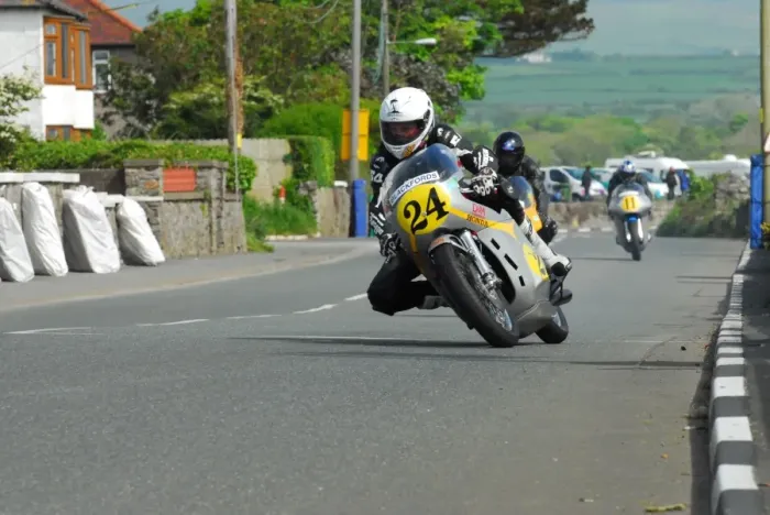 Framed Print : Peter Boast (McGill Honda) 2014 Pre TT Classic