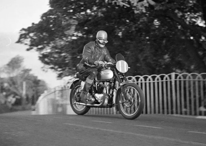 Framed Print : Peter Crebbin (Triumph) 1949 Senior Clubman TT Framed Print : Peter Crebbin (Triumph) 1949 Senior Clubman TT
