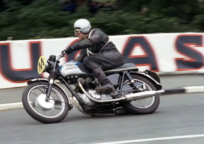 Framed Print : Peter Crebbin (Triumph Travelling marshal) 1965 TT