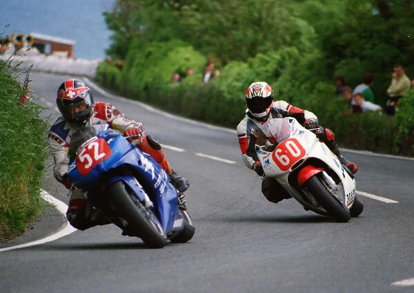 Peter Jarmann (Honda) & Paul Kellett (Yamaha) 1999 Production TT