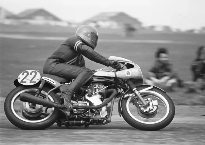 Framed Print : Peter Kermode (Velocette) 1978 Jurby Airfield