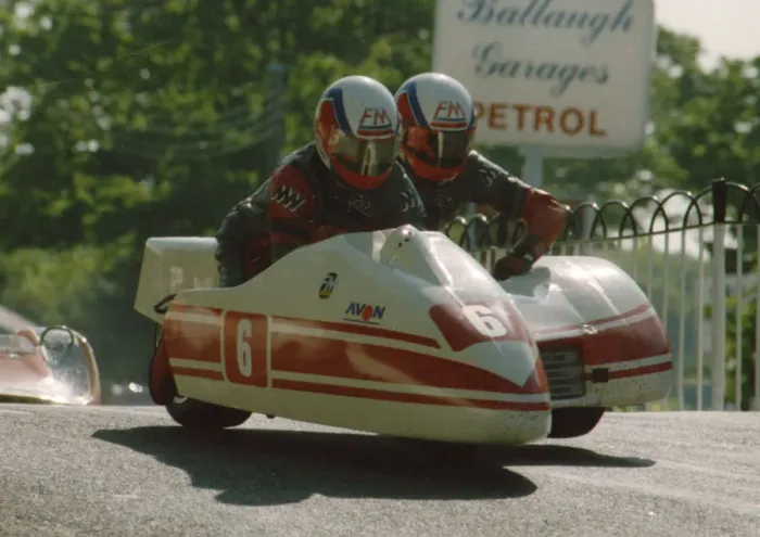 Framed Print : Peter Krukowski & Chris McGahan (Windle) 1991 Sidecar TT