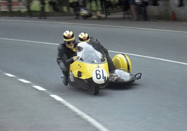Peter Scales & J L Ferguson (Triumph) 1966 Sidecar TT