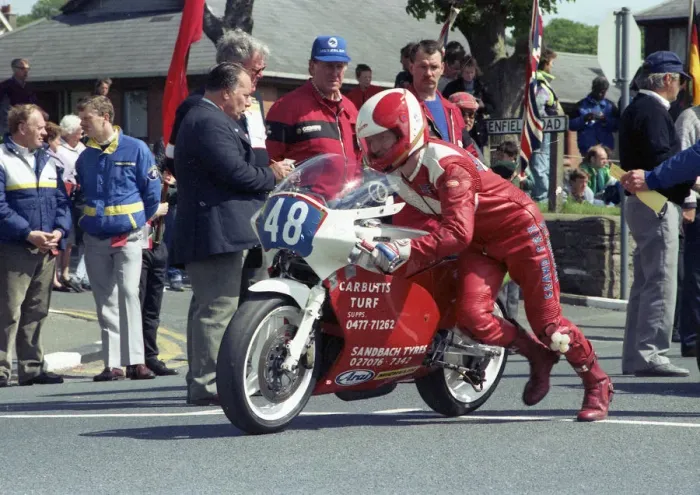 Framed Print : Peter Wakefield (Maxton Rotax) 1990 Junior TT