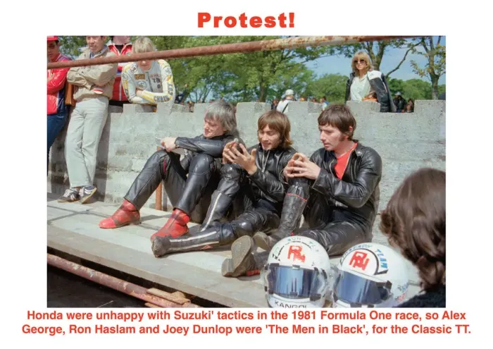 Framed Print : Protest. Honda were unhappy with Suzuki tactics in the 1981 Formula One race Framed Print : Protest. Honda were unhappy with Suzuki tactics in the 1981 Formula One race