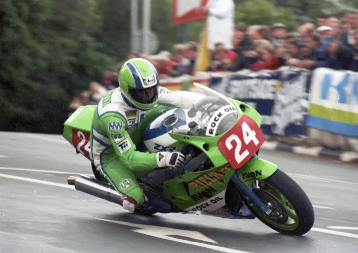 Framed Print : Ray Swann (Kawasaki) 1989 Production 750 TT Framed Print : Ray Swann (Kawasaki) 1989 Production 750 TT