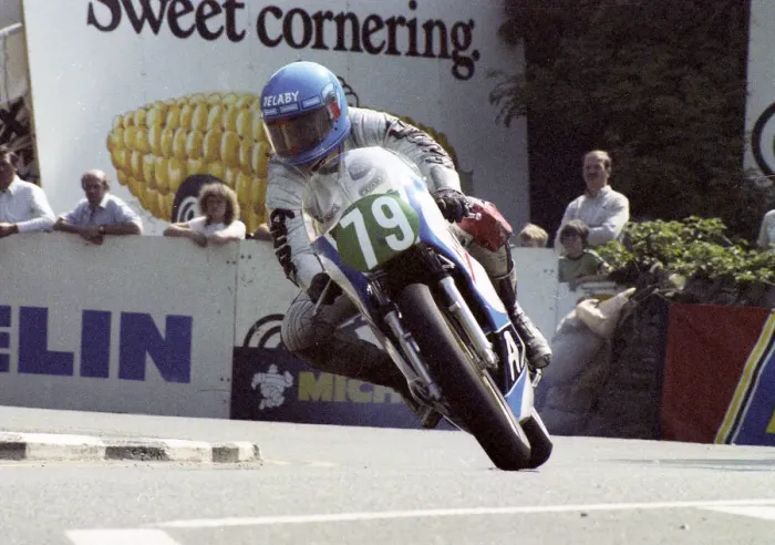 Framed Print : Rene Delaby (Yamaha) 1982 Junior TT Framed Print : Rene Delaby (Yamaha) 1982 Junior TT
