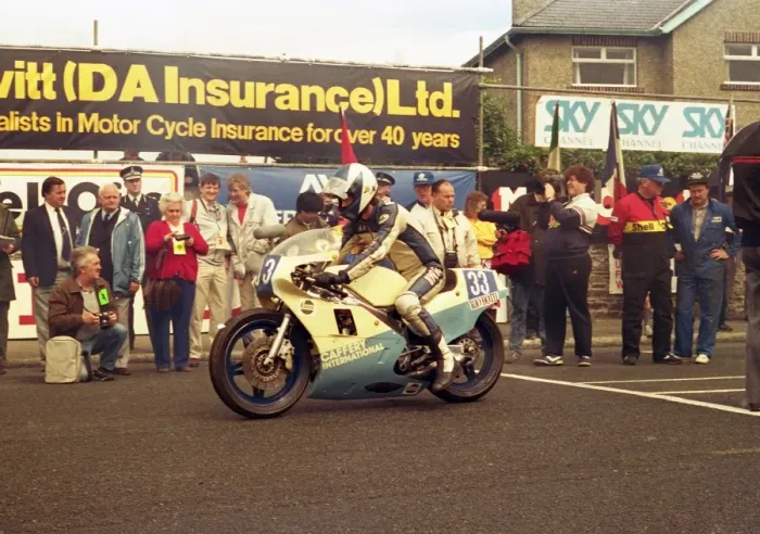 Framed Print : Rene Rasmussen (Yamaha) 1987 Junior TT Framed Print : Rene Rasmussen (Yamaha) 1987 Junior TT