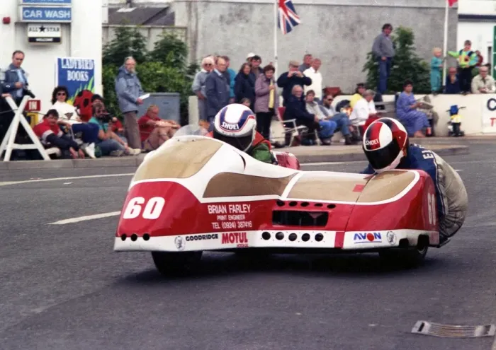 Framed Print : Richard Crossley & Karl Ellison (Yamaha) 1990 Sidecar TT