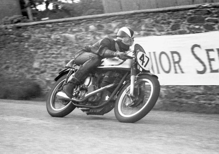 Framed Print : Richard Harding (Norton) 1956 Junior TT