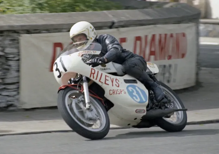 Framed Print : Rick Burrows (Yamaha) 1974 Junior Manx Grand Prix Framed Print : Rick Burrows (Yamaha) 1974 Junior Manx Grand Prix