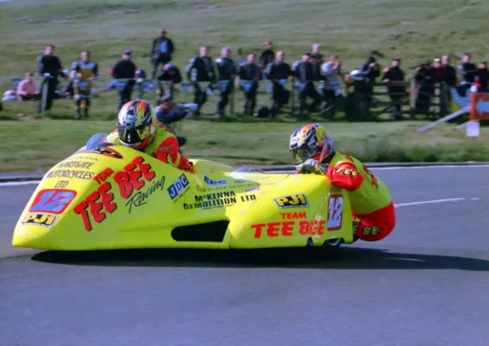 Framed Print : Rob Cameron & Paul Randall (Honda) 1999 Sidecar TT