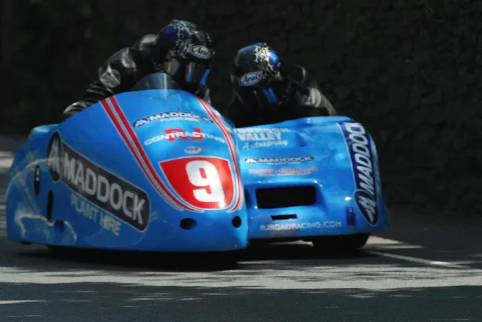 Framed Print : Rob Handcock & Basil Bevan (Shelbourne Honda) 2013 Sidecar TT