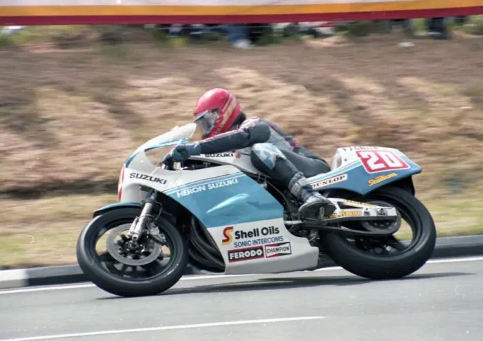 Framed Print : Rob McElnea (Suzuki) 1983 Formula One TT