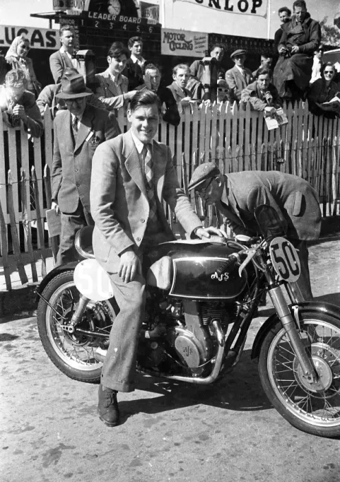 Framed Print : Robin Sherry (AJS) 1953 Junior TT Framed Print : Robin Sherry (AJS) 1953 Junior TT