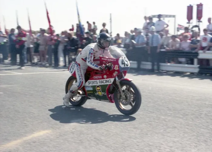 Framed Print : Roger Burnett (Cagiva) 1984 Formula One TT Framed Print : Roger Burnett (Cagiva) 1984 Formula One TT