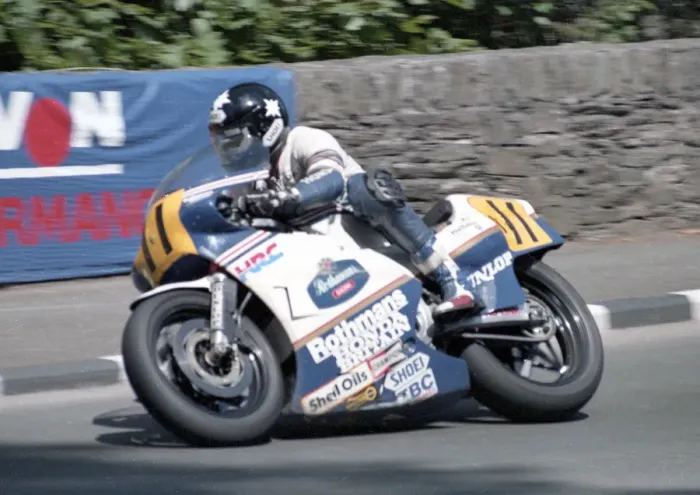 Framed Print : Roger Marshall (Honda) 1985 Senior TT