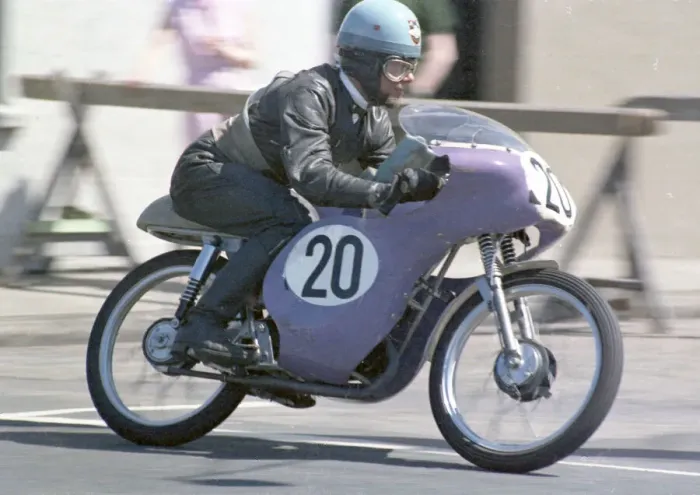 Framed Print : Roger Stopford (Heldun) 1968 50cc TT Framed Print : Roger Stopford (Heldun) 1968 50cc TT
